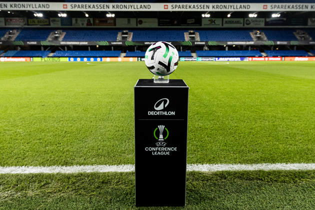 Aarhus GF v Egnatia, UEFA Conference League, Randers, Denmark Randers, Denmark. 22nd, October 2026. The match ball is ready for the UEFA Conference League match between Aarhus GF and Egnatia at Randers Stadion in Randers. Denmark, Randers, Cepheus Park Randers Copyright: xGonzalesxPhoto RasmusxJensenx
