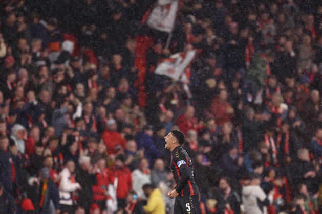 Bournemouth v AC Milan 22 October 2026, Bournemouth - UEFA Europa League - Bournemouth v AC Milan - James Hill of Bournemouth celebrates victory - Photo: Jacques Feeney Offside. Bournemouth UK Copyright: xJacquesxFeeneyx xOffsidexOffside