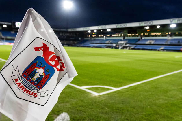Aarhus GF v Egnatia, UEFA Conference League, Randers, Denmark Randers, Denmark. 22nd, October 2026. A corner flag with the logo of Aarhus GF seen at the UEFA Conference League match between Aarhus GF and Egnatia at Randers Stadion in Randers. Denmark, Randers, Cepheus Park Randers Copyright: xGonzalesxPhoto RasmusxJensenx
