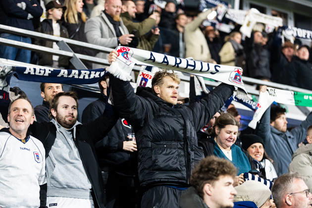 Aarhus GF v Egnatia, UEFA Conference League, Randers, Denmark Randers, Denmark. 22nd, October 2026. Football fans of Aarhus GF seen on the stands at the UEFA Conference League match between Aarhus GF and Egnatia at Randers Stadion in Randers. Denmark, Randers, Cepheus Park Randers  Copyright: xGonzalesxPhoto RasmusxJensenx