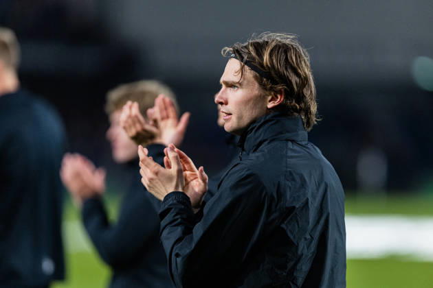 Aarhus GF v Egnatia, UEFA Conference League, Randers, Denmark Randers, Denmark. 22nd, October 2026. Magnus Knudsen of Aarhus GF seen warming up for the UEFA Conference League match between Aarhus GF and Egnatia at Randers Stadion in Randers. Denmark, Randers, Cepheus Park Randers  Copyright: xGonzalesxPhoto RasmusxJensenx