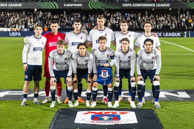 Aarhus GF v Egnatia, UEFA Conference League, Randers, Denmark Randers, Denmark. 22nd, October 2026. The starting-11 of Aarhus GF seen for the UEFA Conference League match between Aarhus GF and Egnatia at Randers Stadion in Randers. Denmark, Randers, Cepheus Park Randers  Copyright: xGonzalesxPhoto RasmusxJensenx