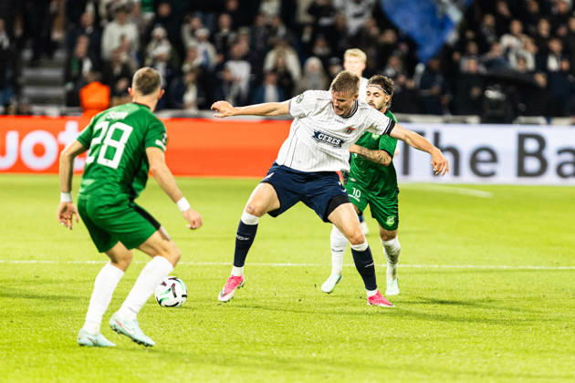Aarhus GF v Egnatia, UEFA Conference League, Randers, Denmark Randers, Denmark. 22nd, October 2026. Frederik Tingager (5) of Aarhus GF seen during the UEFA Conference League match between Aarhus GF and Egnatia at Randers Stadion in Randers. Denmark, Randers, Cepheus Park Randers  Copyright: xGonzalesxPhoto RasmusxJensenx