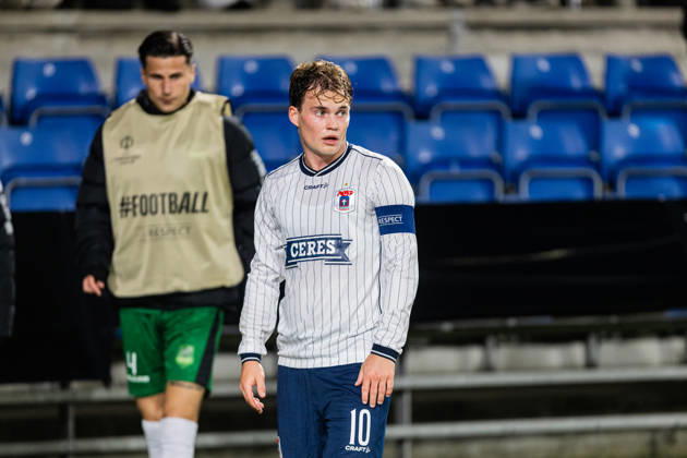 Aarhus GF v Egnatia, UEFA Conference League, Randers, Denmark Randers, Denmark. 22nd, October 2026. Kristian Arnstad (10) of Aarhus GF seen during the UEFA Conference League match between Aarhus GF and Egnatia at Randers Stadion in Randers. Denmark, Randers, Cepheus Park Randers  Copyright: xGonzalesxPhoto RasmusxJensenx