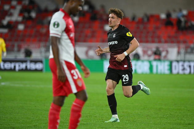 FOOTBALL : AS Monaco VS SC Freiburg - UEFA Conference League - 22 10 2026 Philipp Treu (SC Freiburg) - UEFA Conference League match between AS Monaco and SC Freiburg on October 22, 2026 at the Louis II Stadium in Monaco. MonacoMonaco  Copyright: xWilliamxCannarellax