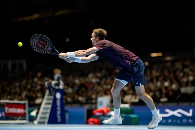 Jiri Lehecka of the Czech Republic pictured in action during the European Open ATP, Tennis Herren tennis tournament in Brussels, on Friday 23 October 2026. This year s edition of the tournament is taking place from 17 to 25 October JASPERxJACOBS  x190758910x