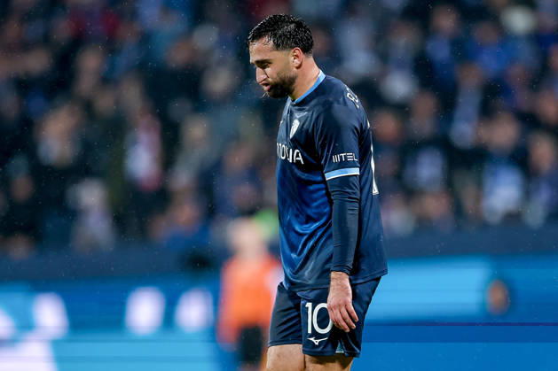 23.10.2026, Fußball, VfL Bochum - VfL Wolfsburg, 2. Fußball-Bundesliga, 9. Spieltag, Vonovia Ruhrstadion, Saison 2026 27: Berkan Taz (VfL Bochum 10) enttäuscht Enttäuschung DFB regulations prohibit any use of photographs as image sequences and or quasi-video. Nordrhein-Westfalen Deutschland