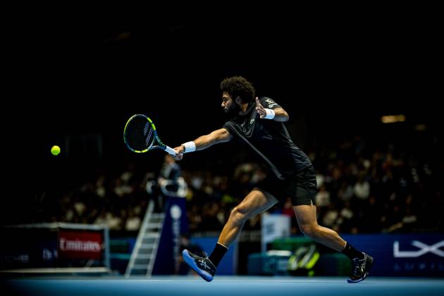 Arthur Fils of France pictured in action during the European Open ATP, Tennis Herren tennis tournament in Brussels, on Friday 23 October 2026. This year s edition of the tournament is taking place from 17 to 25 October JASPERxJACOBS  x190774404x
