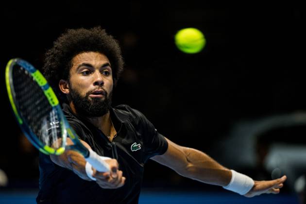 Sport Bilder des Tages Arthur Fils of France pictured in action during the European Open ATP, Tennis Herren tennis tournament in Brussels, on Friday 23 October 2026. This year s edition of the tournament is taking place from 17 to 25 October JASPERxJACOBS  x190775501x