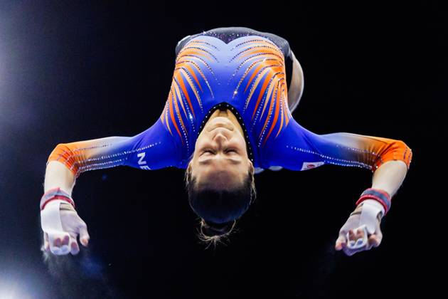 ROTTERDAM - Naomi Visser (NED) during the all-around final at the World Gymnastics Championships in Ahoy Rotterdam. IRIS VAN DEN BROEK ANP xVIxANPxSportx xxANPxIVx 573383057 originalFilename: 573383057.jpg