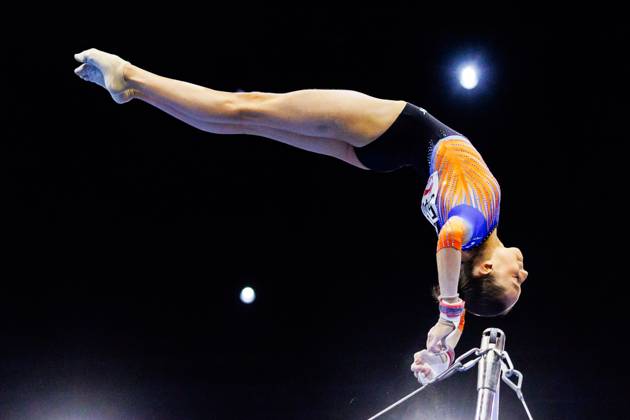 ROTTERDAM - Naomi Visser (NED) during the all-around final at the World Gymnastics Championships in Ahoy Rotterdam. IRIS VAN DEN BROEK ANP xVIxANPxSportx xxANPxIVx 573384661 originalFilename: 573384661.jpg