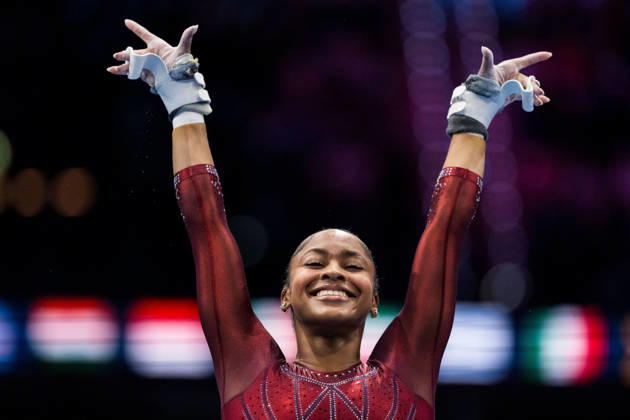 261023 Skye Blakely of USA competes in uneven bars during women s all-around final on day seven of the 2026 Artistic Gymnastics World Championships on October 23, 2026 in Rotterdam. Photo: Joel Marklund BILDBYRÅN kod JM JM0864 bbeng artistisk gymnastik artistic gymnastics gymnastik-vm vm artistic gymnastics world championships final all-around final dam jubel Copyright: JOELxMARKLUND BB261023JM002