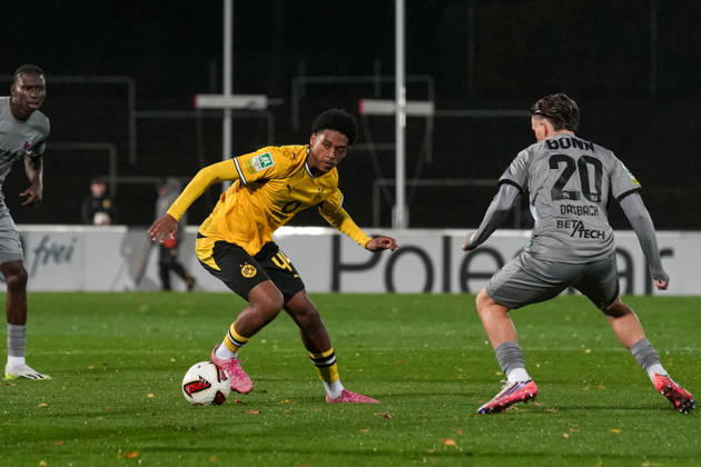 Freitag, 23.10.2026 Saison 2026 2027 14. Spieltag Regionalliga West im Stadion Rote Erde, Dortmund, Germany. BV Borussia Dortmund U23 - Bonner SC. Enzo de Pina Duarte dos Santos (BVB)