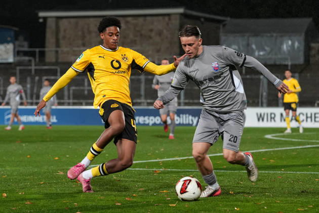 Freitag, 23.10.2026 Saison 2026 2027 14. Spieltag Regionalliga West im Stadion Rote Erde, Dortmund, Germany. BV Borussia Dortmund U23 - Bonner SC. Enzo de Pina Duarte dos Santos (BVB)