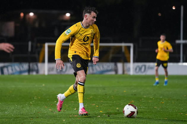 Freitag, 23.10.2026 Saison 2026 2027 14. Spieltag Regionalliga West im Stadion Rote Erde, Dortmund, Germany. BV Borussia Dortmund U23 - Bonner SC. Arne Wessels (BVB)