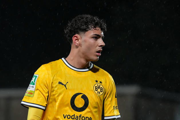 Freitag, 23.10.2026 Saison 2026 2027 14. Spieltag Regionalliga West im Stadion Rote Erde, Dortmund, Germany. BV Borussia Dortmund U23 - Bonner SC. Samuele Inacio (BVB)