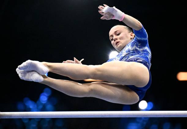 Netherlands Artistic Gymnastics World Championships 9271374 23.10.2026 Alena Glotova of Team World Gymnastics Neutral Athletes 2 competes on the uneven bars during the women s individual all-around final at the 2026 World Artistic Gymnastics Championships in Rotterdam, the Netherlands. Alexey Filippov Sputnik Rotterdam Netherlands  Copyright: xAlexeyxFilippovx