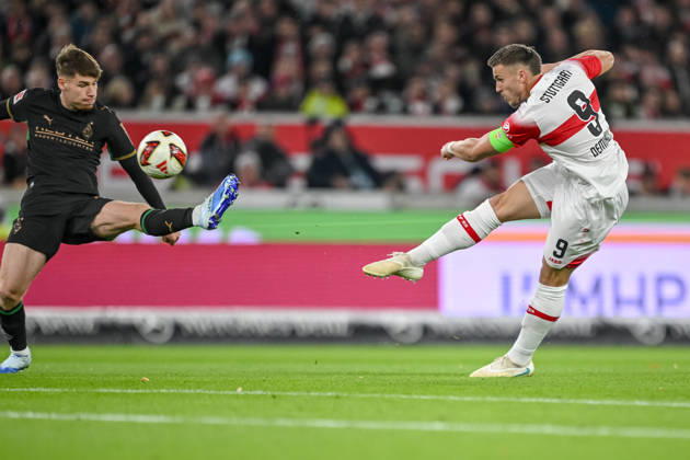 Ermedin Demirovic (VfB Stuttgart) Torschuss zum 1:0 waehrend des spiels der 1. Bundesliga zwischen VfB Stuttgart und Borussia Moenchengladbach, MHPArena am 23. October 2026 in Stuttgart, Deutschland. (Foto von Harry Langer DeFodi Images) +++ Ermedin Demirovic (VfB Stuttgart) scores his team s first goal during the Bundesliga match between VfB Stuttgart and Borussia Moenchengladbach at MHPArena on October 23, 2026 in Stuttgart, Germany. (Photo by Harry Langer DeFodi Images) DFB DFL REGULATIONS PROHIBIT ANY USE OF PHOTOGRAPHS AS IMAGE SEQUENCES AND OR QUASI-VIDEO. (Photo by Harry Langer DeFodi Images) DFB DFL REGULATIONS PROHIBIT ANY USE OF PHOTOGRAPHS AS IMAGE SEQUENCES AND OR QUASI-VIDEO. -
