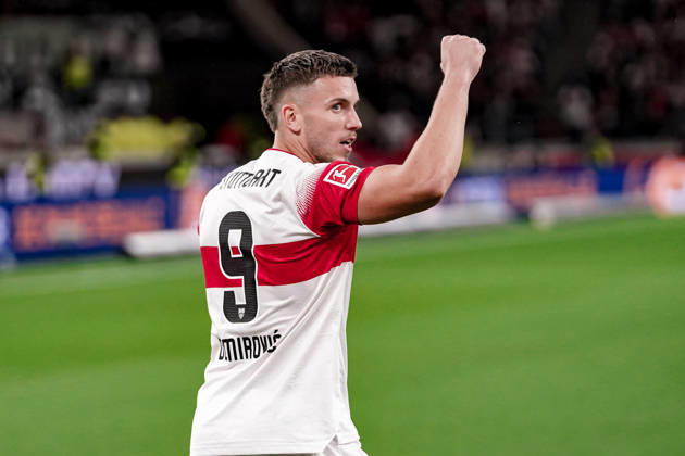 Deutschland: Fussball Saison 2026 2027 , 1. Bundesliga , 7. Spieltag , VfB Stuttgart vs. Borussia Mönchengladbach - MHP-Arena (Stuttgart) : Ermedin DemiroviÄ‡ Ermedin Demirovic (VfB Stuttgart, 9) Tor und Torjubel zum 1:0, Tor, Torjubel, Jubel, Freude, Emotionen Stuttgart MHP-Arena Deutschland Germany Copyright: xBennetxLongx
