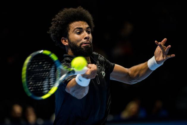 Arthur Fils of France pictured in action during the European Open ATP, Tennis Herren tennis tournament in Brussels, on Friday 23 October 2026. This year s edition of the tournament is taking place from 17 to 25 October JASPERxJACOBS  x190787252x