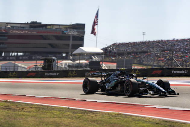 Italian Formula One driver Andrea Kimi Antonelli of Mercedes-AMG Petronas in action during the first free practice session of the Formula One United States Grand Prix at the Circuit of the Americas in Austin, Texas on Friday, October 23, 2026.  AUS2026102323 GREGxNASH