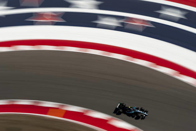 Italian Formula One driver Andrea Kimi Antonelli of Mercedes-AMG Petronas in action during the first free practice session of the Formula One United States Grand Prix at the Circuit of the Americas in Austin, Texas on Friday, October 23, 2026.  AUS2026102326 GREGxNASH