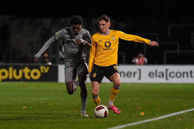 Freitag, 23.10.2026 Saison 2026 2027 14. Spieltag Regionalliga West im Stadion Rote Erde, Dortmund, Germany. BV Borussia Dortmund U23 - Bonner SC. Arne Wessels (BVB)