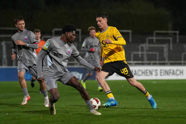 Freitag, 23.10.2026 Saison 2026 2027 14. Spieltag Regionalliga West im Stadion Rote Erde, Dortmund, Germany. BV Borussia Dortmund U23 - Bonner SC. Luca Reggiani (BVB)