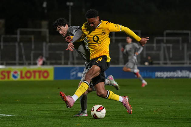Freitag, 23.10.2026 Saison 2026 2027 14. Spieltag Regionalliga West im Stadion Rote Erde, Dortmund, Germany. BV Borussia Dortmund U23 - Bonner SC. Bennedikt Samuel Lutz Wüstenhagen (BVB)