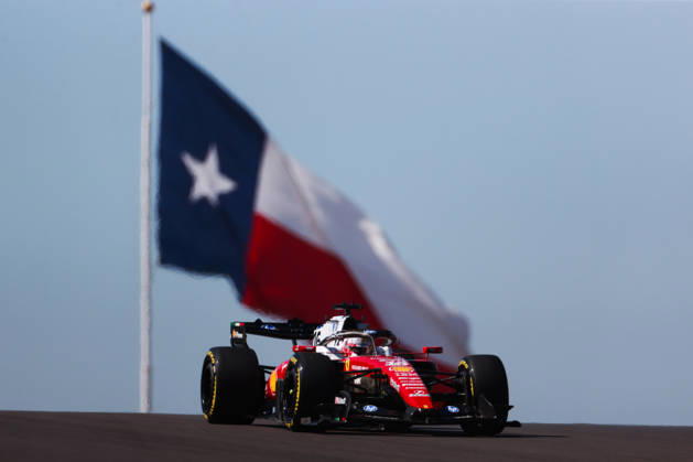 F1 Grand Prix Of USA - FP1 Charles Leclerc stands in front of the Texas flag during the first of three practice sessions, FP1, ahead of the Formula 1 MSC Cruises United States Grand Prix at Circuit of the Americas in Austin, Texas, United States, on October 23, 2026. Austin, Texas Texas United States  Copyright: xReginaldxMathalonex originalFilename:mathalone-notitle261023_npTbl.jpg