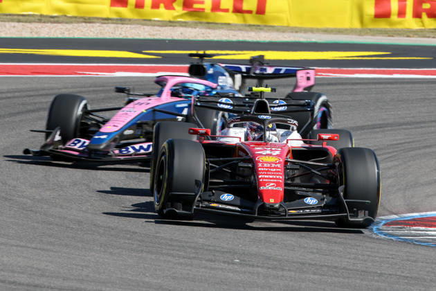 AUSTIN, TX - OCTOBER 23: Lewis Hamilton (44) of Great Britain and Scuderia Ferrari HP speeds through turn 15 with Pierre Gasly (10) of France and BWT Alpine Formula One Team chasing during the first practice session of the Formula 1 MSC Cruises United States Grand Prix on October 23, 2026, at Circuit of The Americas in Austin, Texas.(Photo by David Buono Icon Sportswire) AUTO: OCT 23 F1 United States Grand Prix EDITORIAL USE ONLY Icon2610230151