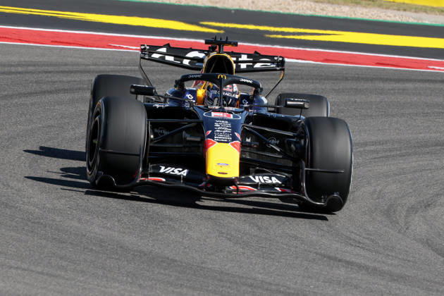 AUSTIN, TX - OCTOBER 23: Max Verstappen (3) of the Netherlands and Oracle Red Bull Racing speeds through turn 15 during the first practice session of the Formula 1 MSC Cruises United States Grand Prix on October 23, 2026, at Circuit of The Americas in Austin, Texas.(Photo by David Buono Icon Sportswire) AUTO: OCT 23 F1 United States Grand Prix EDITORIAL USE ONLY Icon2610230161