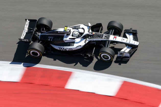 AUSTIN, TX - OCTOBER 23: Valtteri Bottas (77) of Finland and Cadillac Formula 1 Team speed through turn 17 during the first practice session of the Formula 1 MSC Cruises United States Grand Prix on October 23, 2026, at Circuit of The Americas in Austin, Texas.(Photo by David Buono Icon Sportswire) AUTO: OCT 23 F1 United States Grand Prix EDITORIAL USE ONLY Icon2610230211