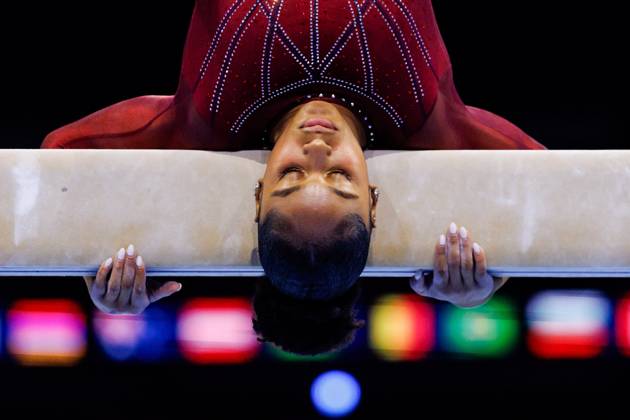 ROTTERDAM - Skye Blakely (USA) during the all-around final at the World Gymnastics Championships in Ahoy Rotterdam. IRIS VAN DEN BROEK ANP xVIxANPxSportx xxANPxIVx 573399736 originalFilename: 573399736.jpg