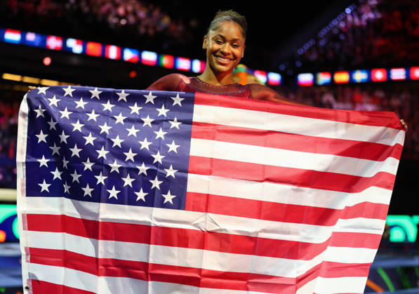 October 23, 2026, Rotterdam, Zuid-Holland, Netherlands: SKYE BLAKELY of USA celebrates winning the Women s All-Around Final of the 54th Artistic Gymnastics World Championships at the Ahoy Arena in Rotterdam, Netherlands. Gymnastics 2026: Artistic World Championships: Women s All-Around Final  - ZUMAc179 20261023_zep_c179_020 Copyright: xMickaelxChavetx