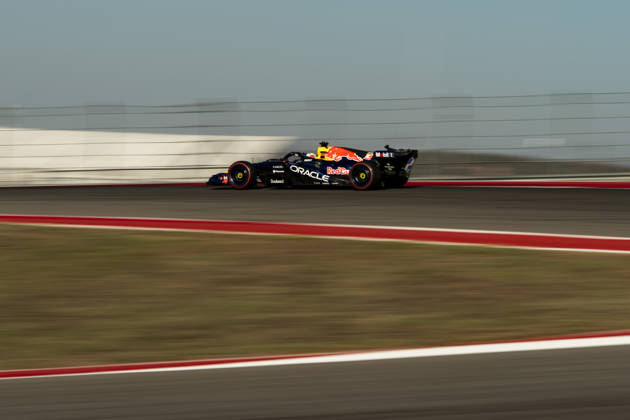 Dutch Formula One driver Max Verstappen of Red Bull Racing in action during the third free practice session of the Formula One United States Grand Prix at the Circuit of the Americas in Austin, Texas on Friday, October 23, 2026.  AUS2026102368 GREGxNASH