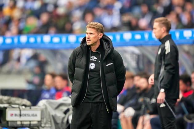 Oliver Kirch (Arminia Bielefeld, Cheftrainer), GER, Hertha BSC vs. Arminia Bielefeld, 2. Bundesliga, Saison 2026 27, 09. Spieltag, 24.10.2026 (DFL REGULATIONS PROHIBIT ANY USE OF PHOTOGRAPHS AS IMAGE SEQUENCES AND OR QUASI - VIDEO). GER, Hertha BSC vs. Arminia Bielefeld, 2. Bundesliga, Saison 2026 27, 09. Spieltag, 24.10.2026 Berlin