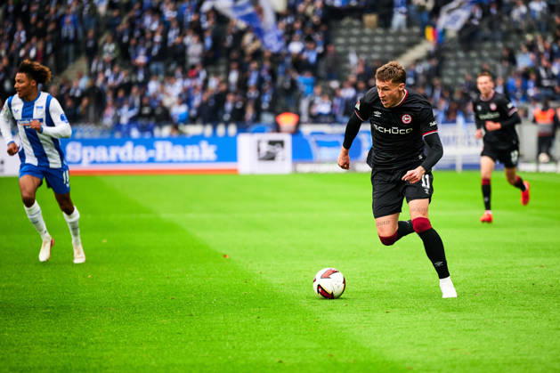 Joel Grodowski (Arminia Bielefeld, 11), GER, Hertha BSC vs. Arminia Bielefeld, 2. Bundesliga, Saison 2026 27, 09. Spieltag, 24.10.2026 (DFL REGULATIONS PROHIBIT ANY USE OF PHOTOGRAPHS AS IMAGE SEQUENCES AND OR QUASI - VIDEO). GER, Hertha BSC vs. Arminia Bielefeld, 2. Bundesliga, Saison 2026 27, 09. Spieltag, 24.10.2026 Berlin