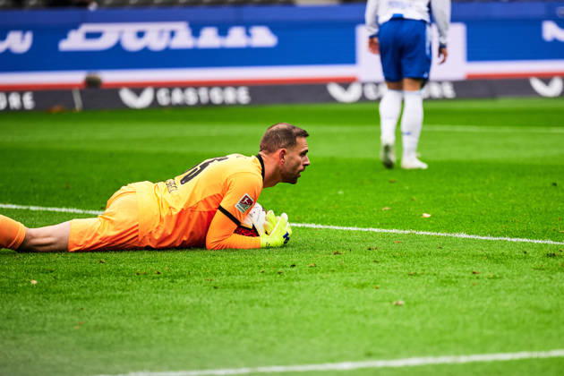 Marius Gersbeck (Hertha BSC, 35), GER, Hertha BSC vs. Arminia Bielefeld, 2. Bundesliga, Saison 2026 27, 09. Spieltag, 24.10.2026 (DFL REGULATIONS PROHIBIT ANY USE OF PHOTOGRAPHS AS IMAGE SEQUENCES AND OR QUASI - VIDEO). GER, Hertha BSC vs. Arminia Bielefeld, 2. Bundesliga, Saison 2026 27, 09. Spieltag, 24.10.2026 Berlin