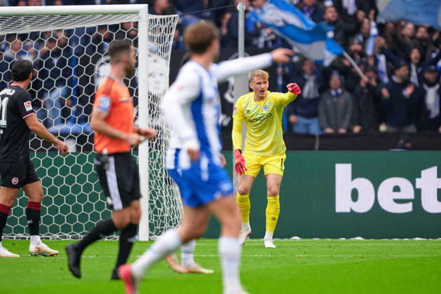 Jonas Kersken (Arminia Bielefeld, 01), GER, Hertha BSC vs. Arminia Bielefeld, 2. Bundesliga, Saison 2026 27, 09. Spieltag, 24.10.2026 (DFL REGULATIONS PROHIBIT ANY USE OF PHOTOGRAPHS AS IMAGE SEQUENCES AND OR QUASI - VIDEO). GER, Hertha BSC vs. Arminia Bielefeld, 2. Bundesliga, Saison 2026 27, 09. Spieltag, 24.10.2026 Berlin