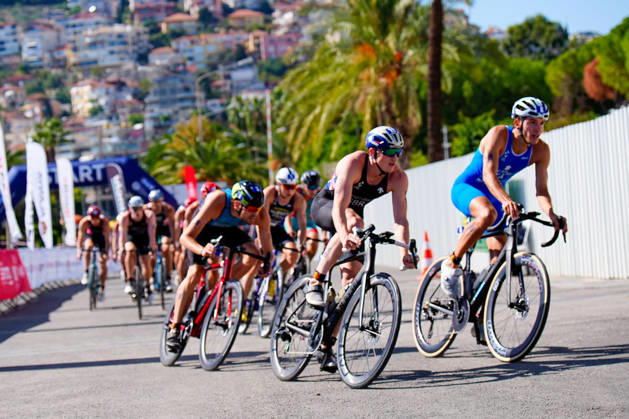 2026 Europe Triathlon Cup Alanya ANTALYA, TURKEY - OCTOBER 24: Athletes compete in the bike leg during the elite men race of 2026 Europe Triathlon Cup Alanya on October 24, 2026 in Antalya, Turkey. Antalya Turkey Copyright: xFikretxOzgur PSxImagesxFikretxOzgur PSxImagesx