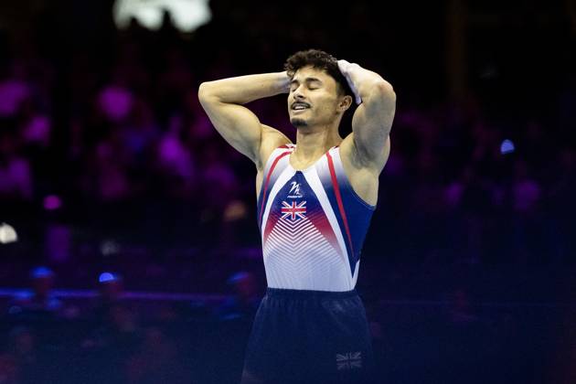 ROTTERDAM - Jake Jarman (GBR) in action during the floor apparatus final at the World Gymnastics Championships in Rotterdam Ahoy. IRIS VAN DEN BROEK ANP xVIxANPxSportx xxANPxIVx 573461908 originalFilename: 573461908.jpg