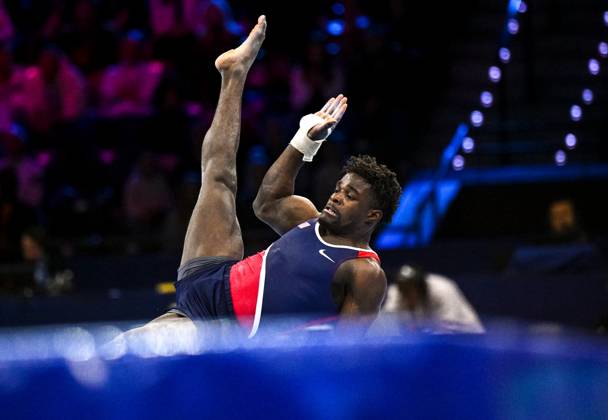 Netherlands Artistic Gymnastics World Championships 9271914 24.10.2026 Frederick Richard of the United States competes in the men s floor exercise final at the 2026 World Artistic Gymnastics Championships in Rotterdam, the Netherlands. Alexey Filippov Sputnik Rotterdam Netherlands  Copyright: xAlexeyxFilippovx
