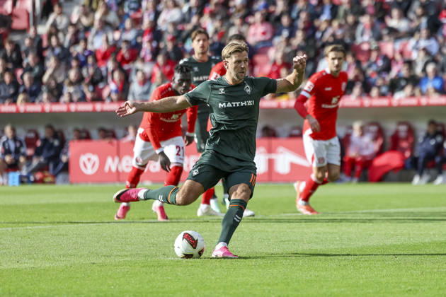 Niclas Füllkrug, Fullkrug (SV Werder Bremen, 10) beim Elfmeter , Deutschland, Fussball, 1. Bundesliga, 7.Spieltag, 2026 2027, 1. FSV Mainz vs. SV Werder Bremen, 24.10.2026, Mainz Mewa Arena Deutschland Copyright: xGrantxHubbsx