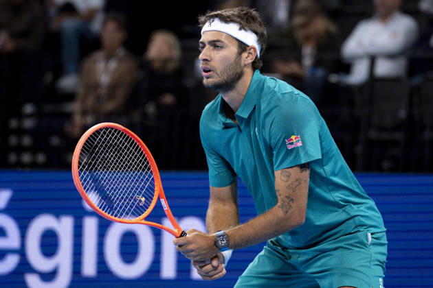 TENNIS : ATP, Tennis Herren 250 - Grand Prix Tennis AURA - Decines (France) 24 10 2026 Flavio COBOLLI (ITA) vs Lorenzo MUSETTI (ITA) in the semifinals of the tennis Grand Prix Auvergne Rhône-Alpes at the LDLC Arena in Décines on October 24, 2026. Photo Sandrine Thesillat PsNewZ  Copyright: xSandrinexTHESILLATx
