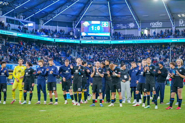 Deutschland: Fussball Bundesliga 2026 - 2027, 7. Spieltag - SC Paderborn vs Hamburger SV - Home-Deluxe-Arena (Paderborn): Freude, Emotionen, Jubel nach dem Heimsieg Copyright: xJOERANxSTEINSIEKx
