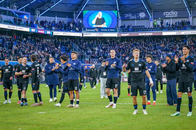Deutschland: Fussball Bundesliga 2026 - 2027, 7. Spieltag - SC Paderborn vs Hamburger SV - Home-Deluxe-Arena (Paderborn): Freude, Emotionen, Jubel nach dem Heimsieg Copyright: xJOERANxSTEINSIEKx