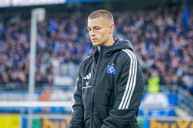 Deutschland: Fussball Bundesliga 2026 - 2027, 7. Spieltag - SC Paderborn vs Hamburger SV - Home-Deluxe-Arena (Paderborn): Miro Muheim (Hamburger SV, 28) Mimik, Gesichtsausdruck, Emotion Copyright: xJOERANxSTEINSIEKx