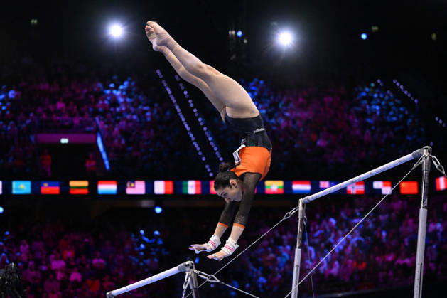 OTHER - Gymnastics - 54th Artistic Gymnastics World Championships Photo by IPA ABACAPRESS.COM90122518 - Elisa IORIO (ITA) on the uneven bars during the 54th Artistic Gymnastics World Championships in Rotterdam, Netherlands, on October 24, 2026 Rotterdam Netherlands  Copyright: xIPAxSport ABACAx