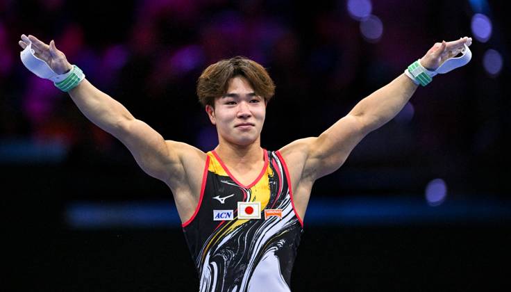Netherlands Artistic Gymnastics World Championships 9272502 24.10.2026 Japan s Shinnosuke Oka competes in the men s rings final at the 2026 World Artistic Gymnastics Championships in Rotterdam, the Netherlands. Alexey Filippov Sputnik Rotterdam Netherlands  Copyright: xAlexeyxFilippovx